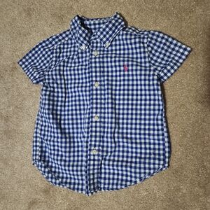 Ralph Lauren Kids Blue and White Checkered Shirt Size 2T